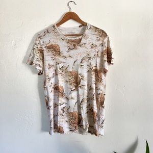 — All Saints tiger pattern Tee —